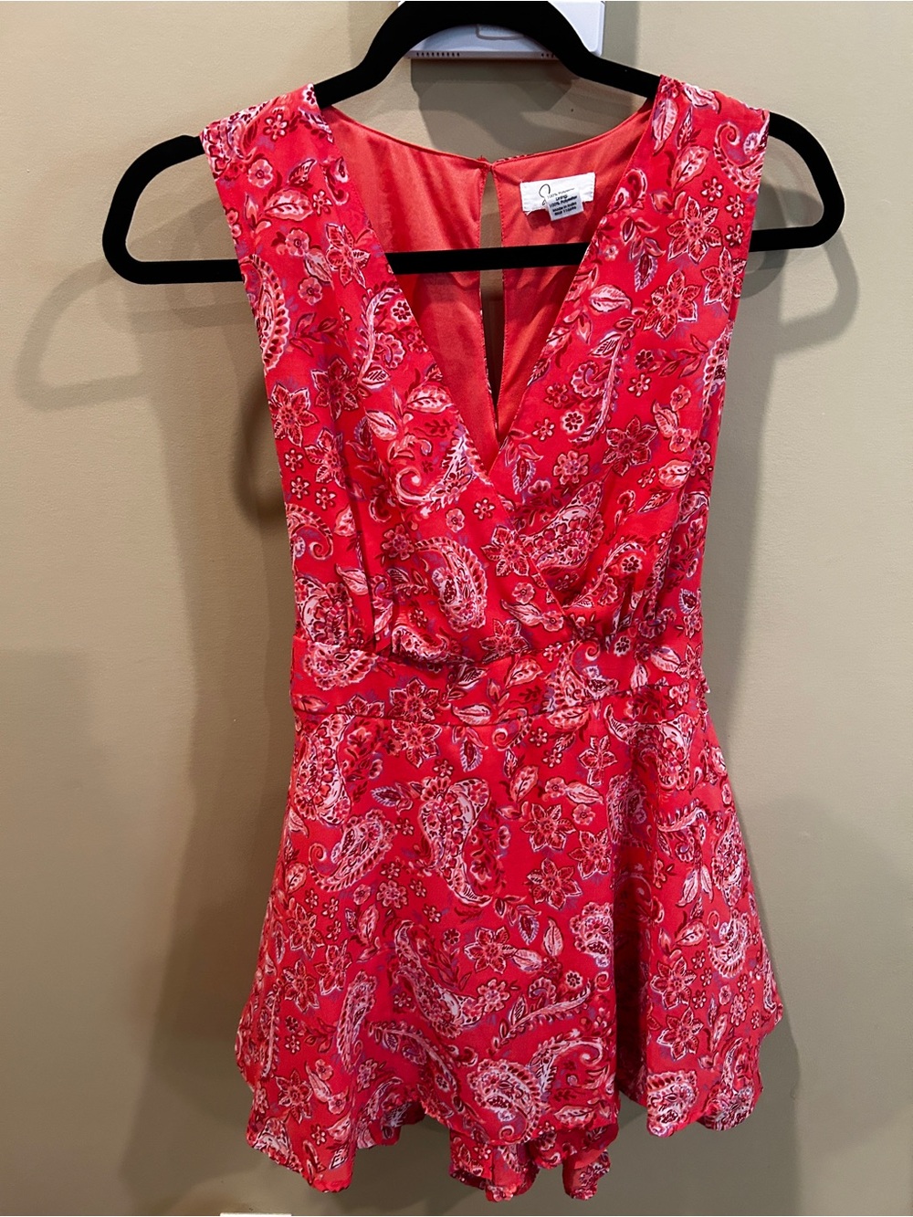 Paisley V-Neck Sleeveless Romper